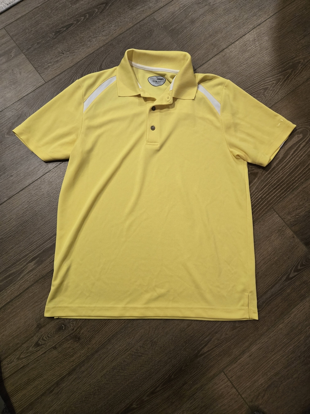 Grand Slam Yellow Men’s Golf Polo with White Accents